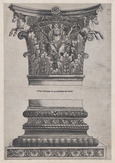 Capital de Pégaso do Templo de Marte Ultor e dec..., ca. 1537 de Master GA