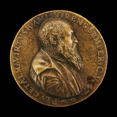 Pietro Lauro, nascido em 1508, poeta e estudioso Modenese [obverso], 1555. de Master I.A.V.F.