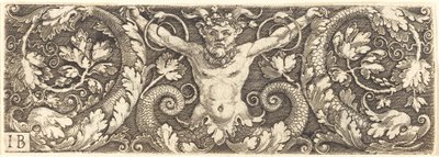 Ornamento com fantástico sátiro e golfinhos de Master IB