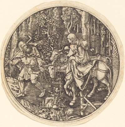 A fuga para o Egito de Master L after Albrecht Dürer