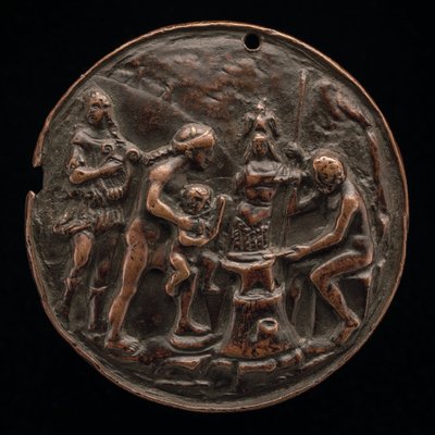 Apolo, Vénus, Marte e Vulcano, c.1500. de Master M.C.