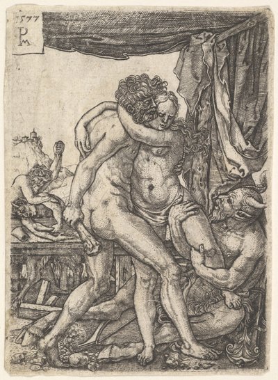Hércules lutando contra os centauros, 1577. de Master PM