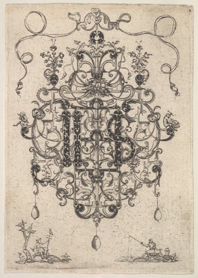 Desenho para um Pingente com Monograma IHS, 1609. de Master PRK