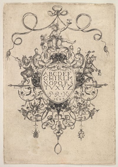 Design para um pingente com o alfabeto, 1609. de Master PRK
