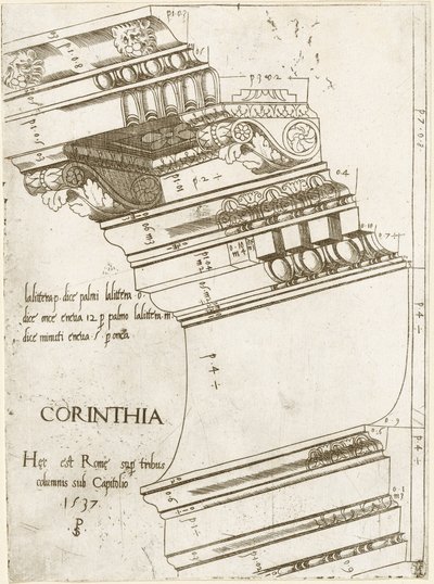 Entablatura do Templo de Vespasiano, Roma de Master PS