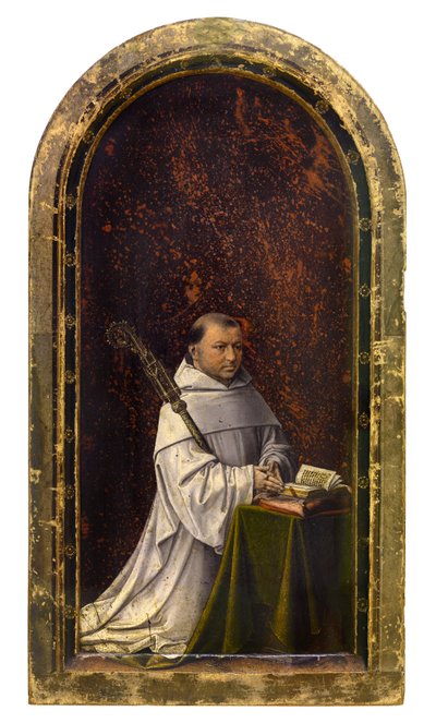 Díptico de Robrecht de Clercq, Abade de Ter Duinen, c.1499 (óleo sobre painel) de Master of 1499