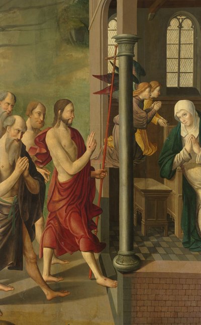 Painel de um Altar Peça com Disputa com os Médicos, no verso é Aparição de Cristo à sua Mãe de Master of Alkmaar (attributed to)