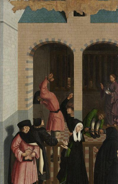 As Sete Obras de Misericórdia
Painel de um políptico retratando as sete obras de misericórdia: confortando os cativos de Master of Alkmaar