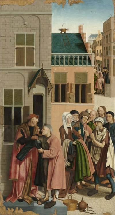 As Sete Obras da Misericórdia: Vestindo os Nus, 1504 de Master of Alkmaar