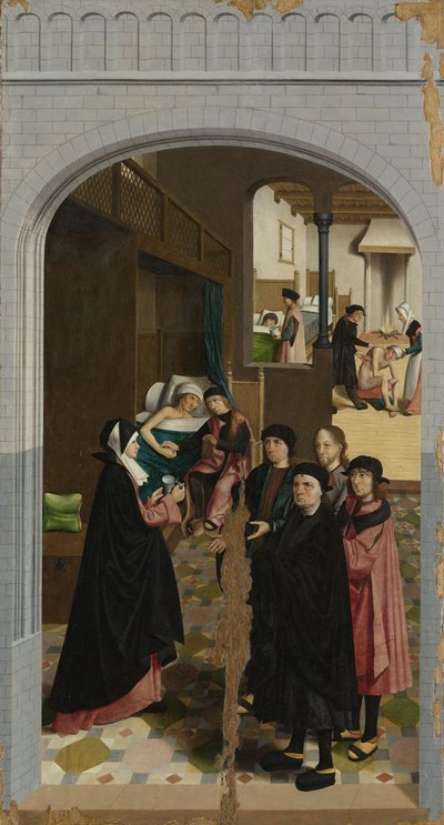 As Sete Obras da Misericórdia: Consolando os Enfermos, 1504 de Master of Alkmaar