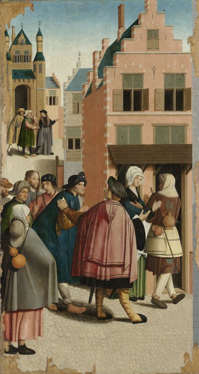 As Sete Obras da Misericórdia: Abrigando o Viajante, 1504 de Master of Alkmaar
