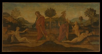 A Criação de Adão e Eva de Master of Apollo and Daphne