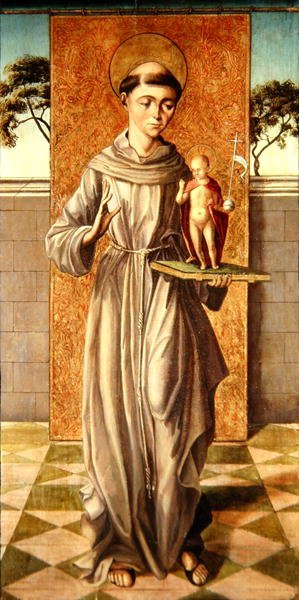 Santo Antônio de Pádua com o Menino Jesus (óleo sobre painel) de Master of Astorga