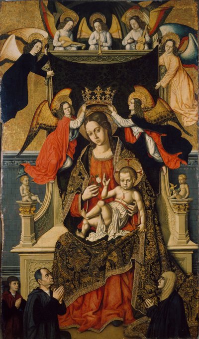 A Virgem e o Menino com Anjos e Doadores, 1475-1500 de Master of Castelsardo