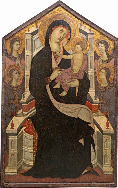 Maestà Madonna and Child with Four Angels, c. 1290. de Master of Citta di Castello