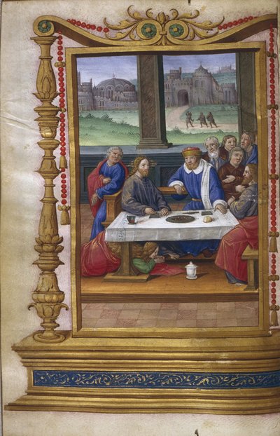 Festa na casa de Simão, o fariseu, 1500-1550 de Master of Claude de France