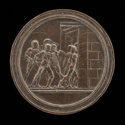 Soldados a atacar um portão. de Master of Coriolanus