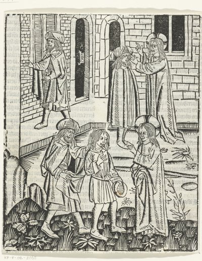 Cristo cura o homem cego de Betesda de Master of Delft (attributed to)