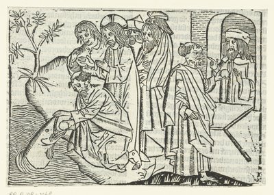 Pedro e o imposto do templo de Master of Delft (attributed to)