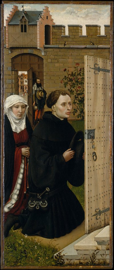Tríptico da Anunciação (Retábulo de Merode), c.1427-32 (óleo sobre carvalho) de Master of Flémalle