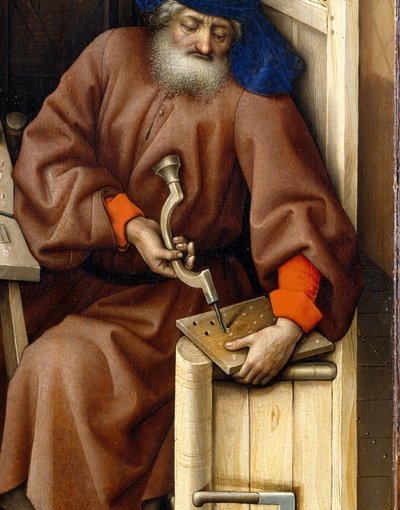 Tríptico da Anunciação (Retábulo de Merode), c.1427-32 (óleo sobre carvalho) de Master of Flémalle