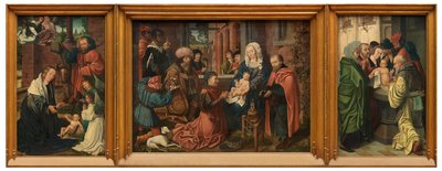 Tríptico de epifania (óleo sobre painel) de Master of Frankfurt