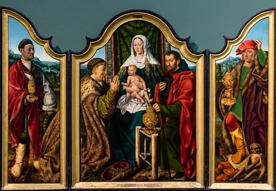 A Adoração dos Magos, c. 1510 (Têmpera e óleo sobre madeira (carvalho)) de Master of Frankfurt