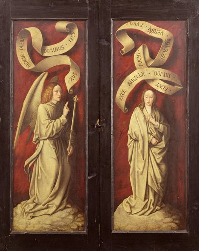 A Anunciação, c.1500 (óleo no painel) de Master of Frankfurt