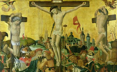 A Crucificação, c.1500 (detalhe de 148971) de Master of Hamburg