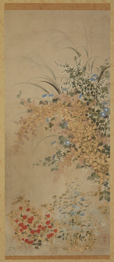 Flores e gramíneas, período Edo, 1600-1630. de Master of I nen Seal