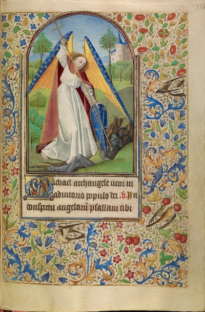 São Miguel contra o demónio de Master of Jacques of Luxembourg