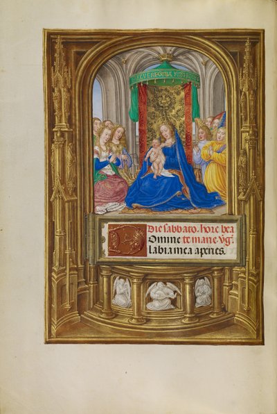 A Virgem e o Menino Entronizado de Master of James IV of Scotland