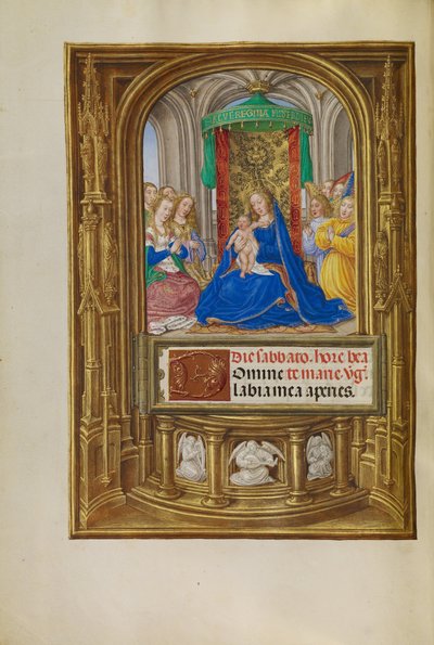 A Virgem e o Menino Entronizados de Master of James IV of Scotland