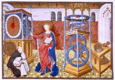 Sabedoria Sapiência ensinando ao autor os preceitos da temperança, c1455. de Master of Jean Rolin II