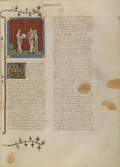 Leitura de Baruque a Jeconias e outros nobres de Master of Jean de Mandeville