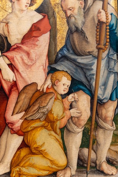 Alemão: Die Heiligen Sebastian und Rochus Os Santos Sebastião e Roch de Master of Messkirch