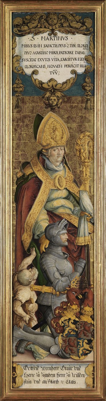 São Martinho de Tours com Gottfried Werner vonzimmer e um mendigo de Master of Messkirch