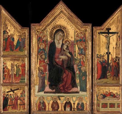 Madonna e Child Enthroned. de Master of Monte Oliveto