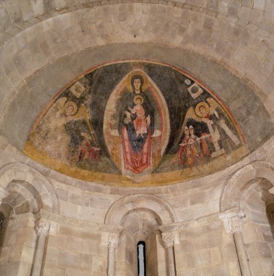 A Virgem e o Menino em Majestade e a Adoração dos Magos, ca. 1100. de Master of Pedret