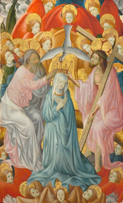 A Coroação da Virgem com a Trindade, c. 1400 de Master of Rubielos de Mora