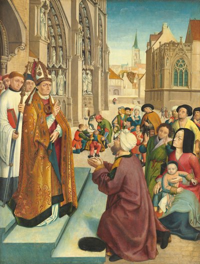 Episódios da Vida de um Bispo Santo, c. 1500. de Master of Saint Gilles