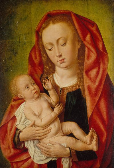 Virgem e Menino com uma libélula, ca. 1500. de Master of Saint Gilles