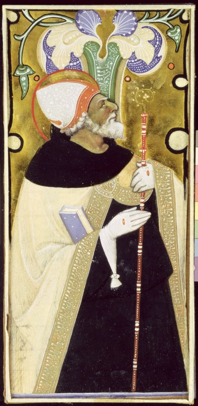 Historiated inicial &39;eu&39; representando Santo Agostinho de Master of San Michele of Murano