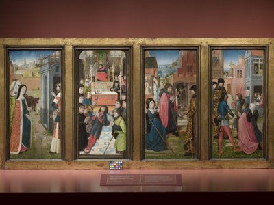 Os Milagres de Santiago (óleo sobre madeira) de Master of St. Godelieve Legend (attr. to)