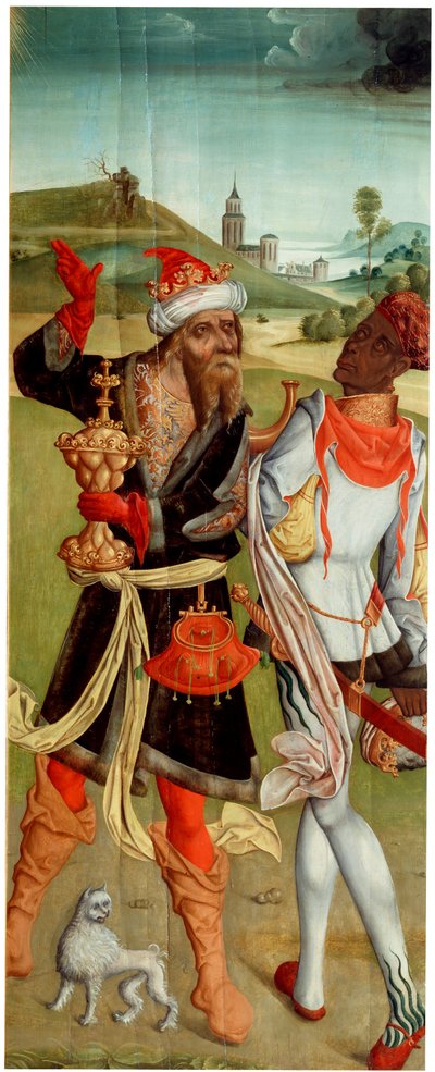A Adoração dos Magos. Dois Magos, início do século XVI. de Master of Switzerland