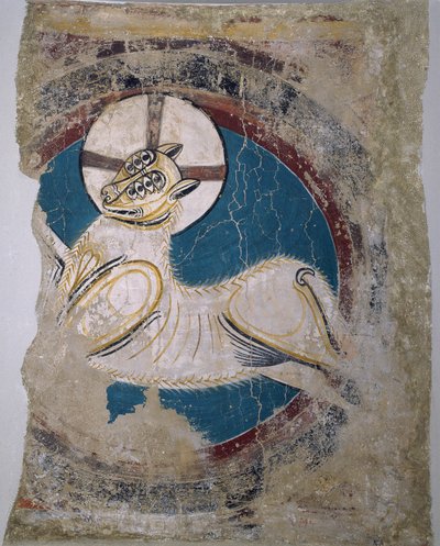Apocalyptic Lamb (de Sant Climent de Tauell) - Mestre de Tahull (Mestre de Sant Climent de Tauell) (ativo do século XII) - ca 1123 - Fresco - 146x113 - Museu Nacional d
