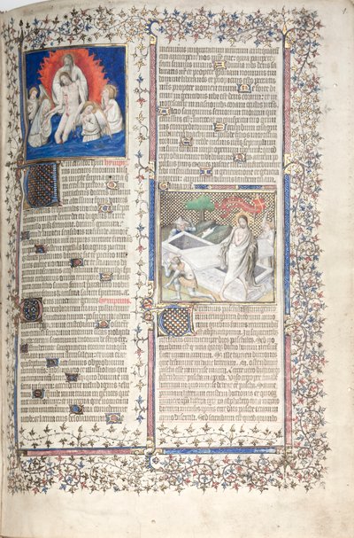 O Missal Gotha: Fol. 1r, Trindade e Ressurreição , c. 1375. de Master of the Boqueteaux