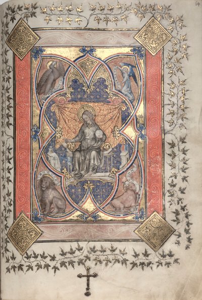 O Missal Gotha: Fol. 64r, Cristo em Majestade, c. 1375. de Master of the Boqueteaux
