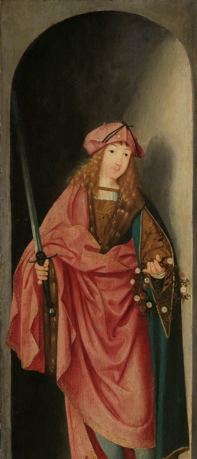 Santa Valeriana, ala esquerda de um tríptico de Master of the Brunswick Diptych (attributed to)