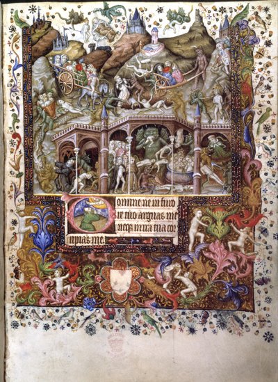 Acrescentar. 29433, f.89 Cena no Inferno, ilustração de um 